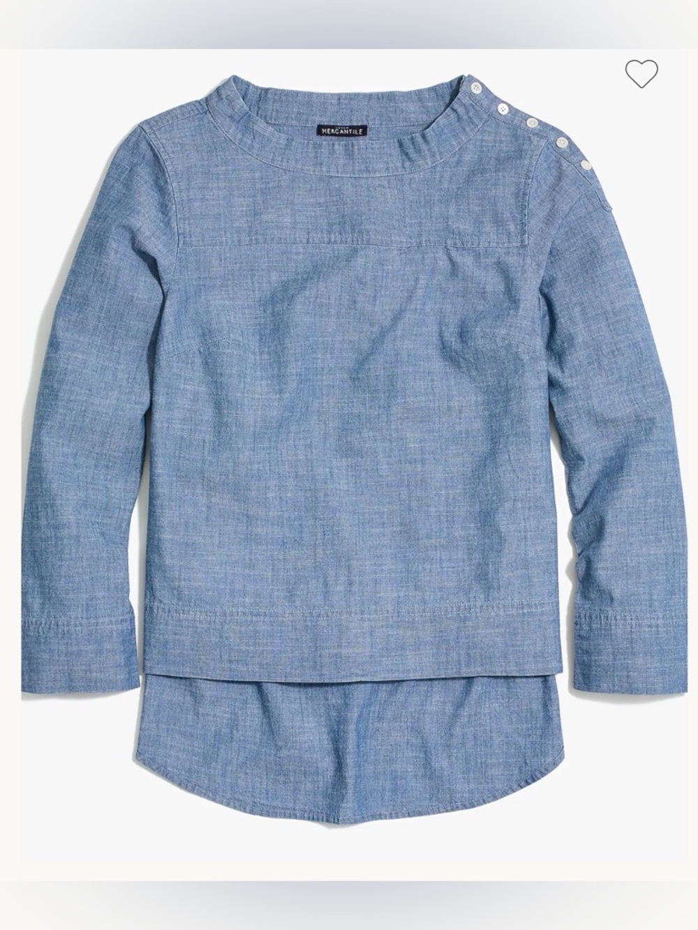 J. Crew Light Blue Chambray Top Size 6